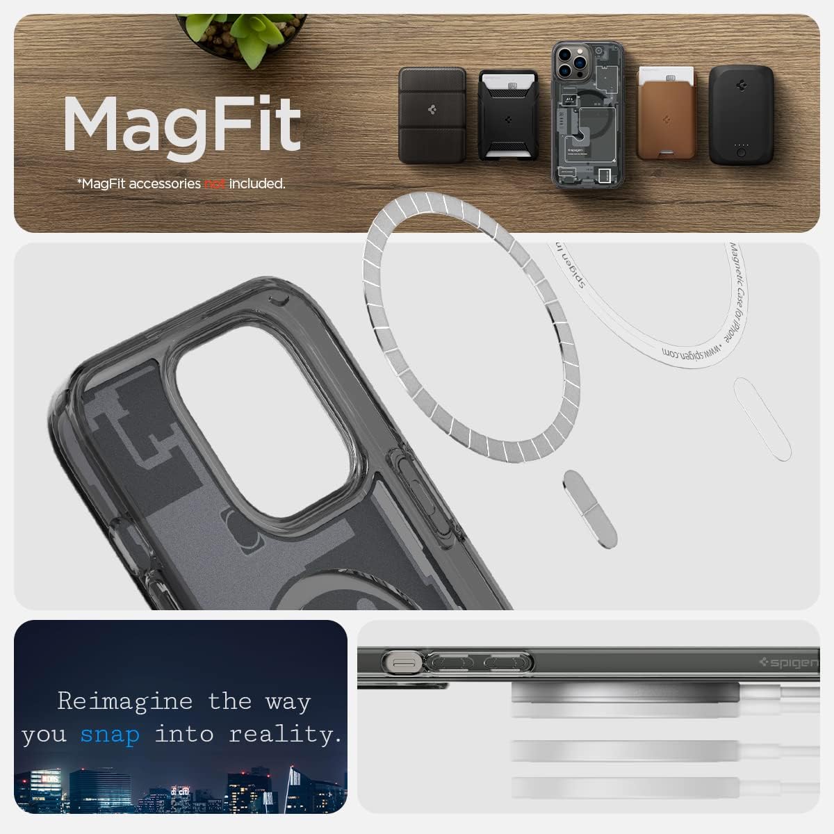 Spigen Ultra Hybrid Zero One Magfit Back Cover Case Compatible with MagSafe Designed for Apple iPhone 13 Pro Max 6.7 inches 2021 (TPU + Poly Carbonate | Zero One). 