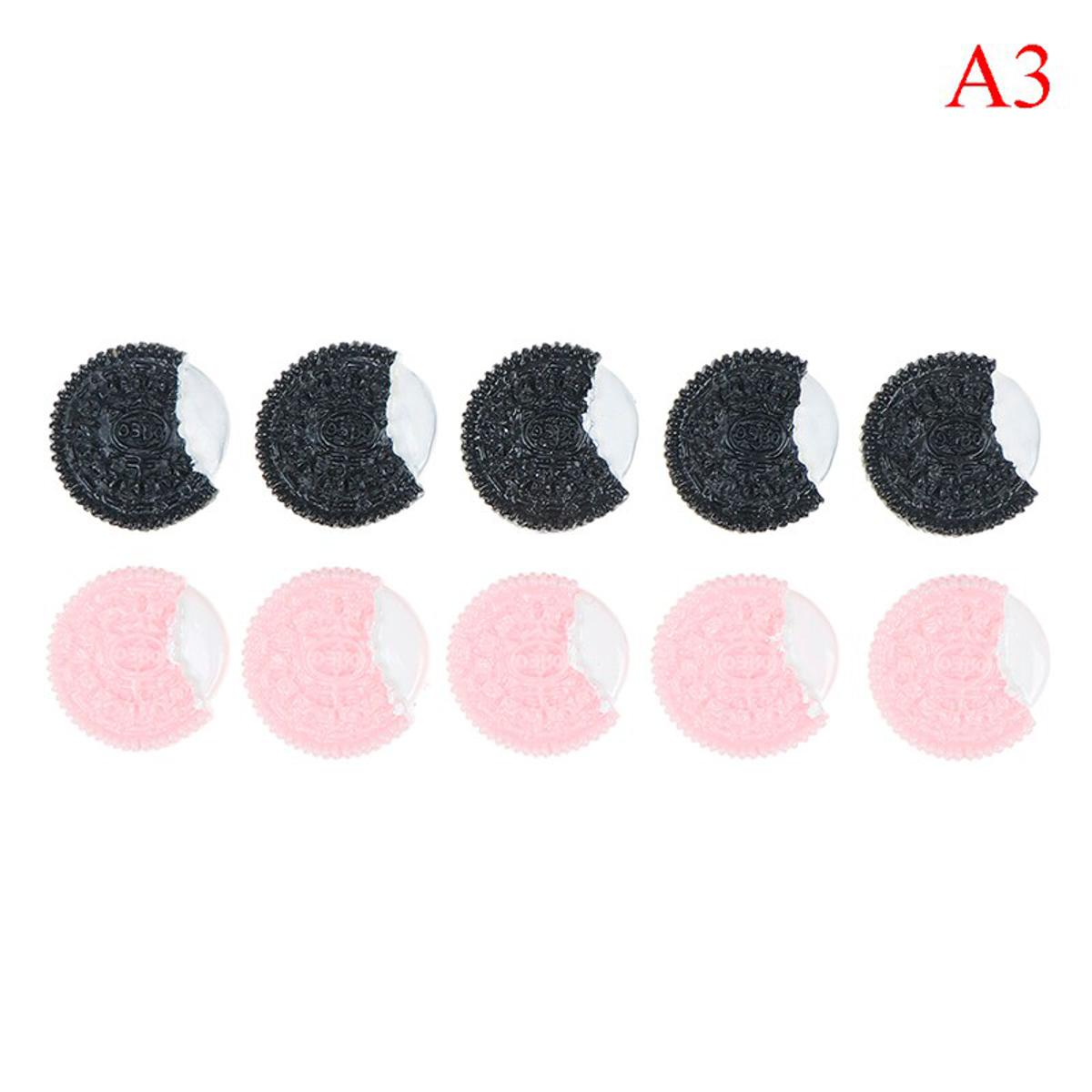 【happy one】10Pcs/Lot Polymer Chocolate Chip Cookies Slime Charms Modeling DIY Kit Box Toy For Children Slime Supply