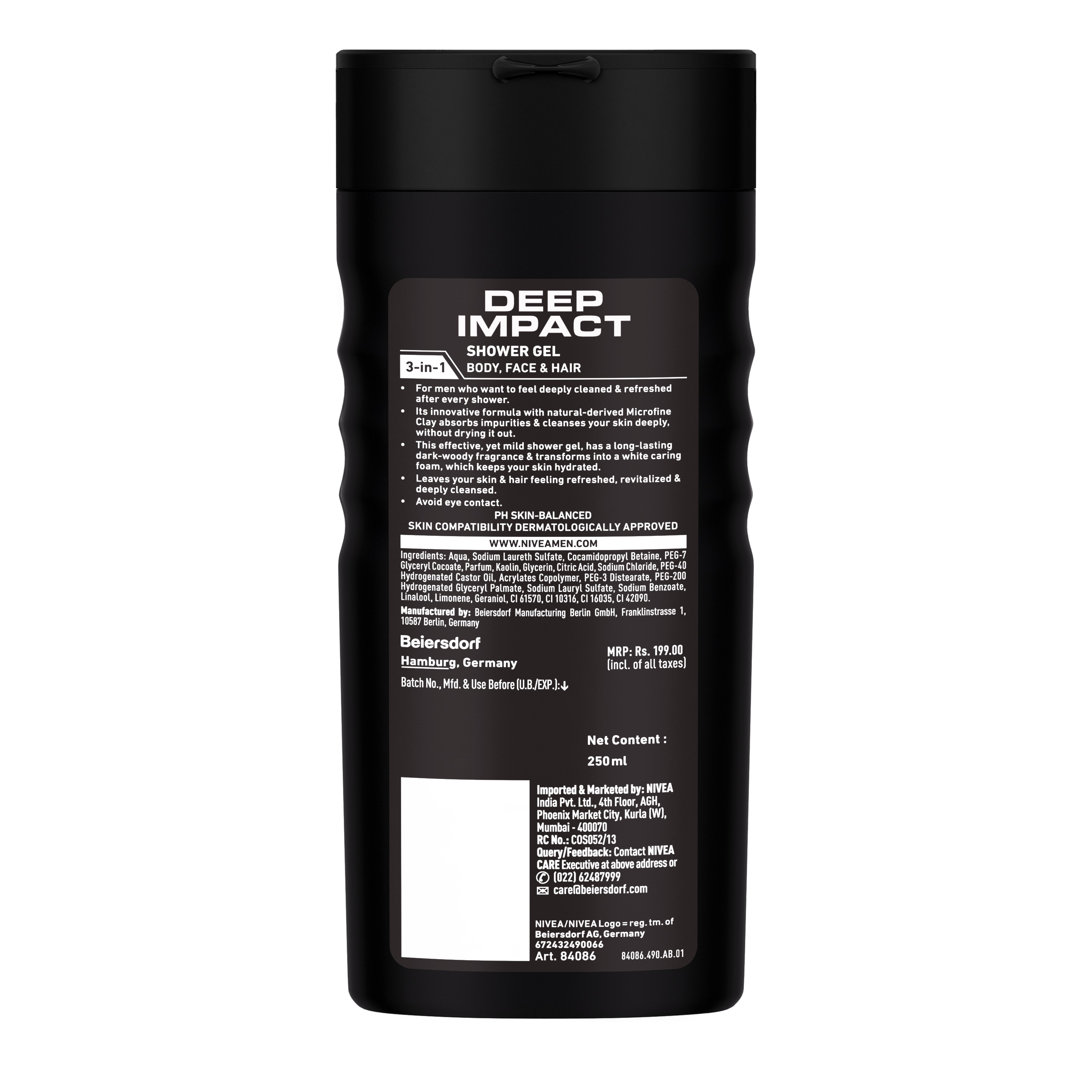 Nivea Men Deep Clean Shower Gel 250ml. 