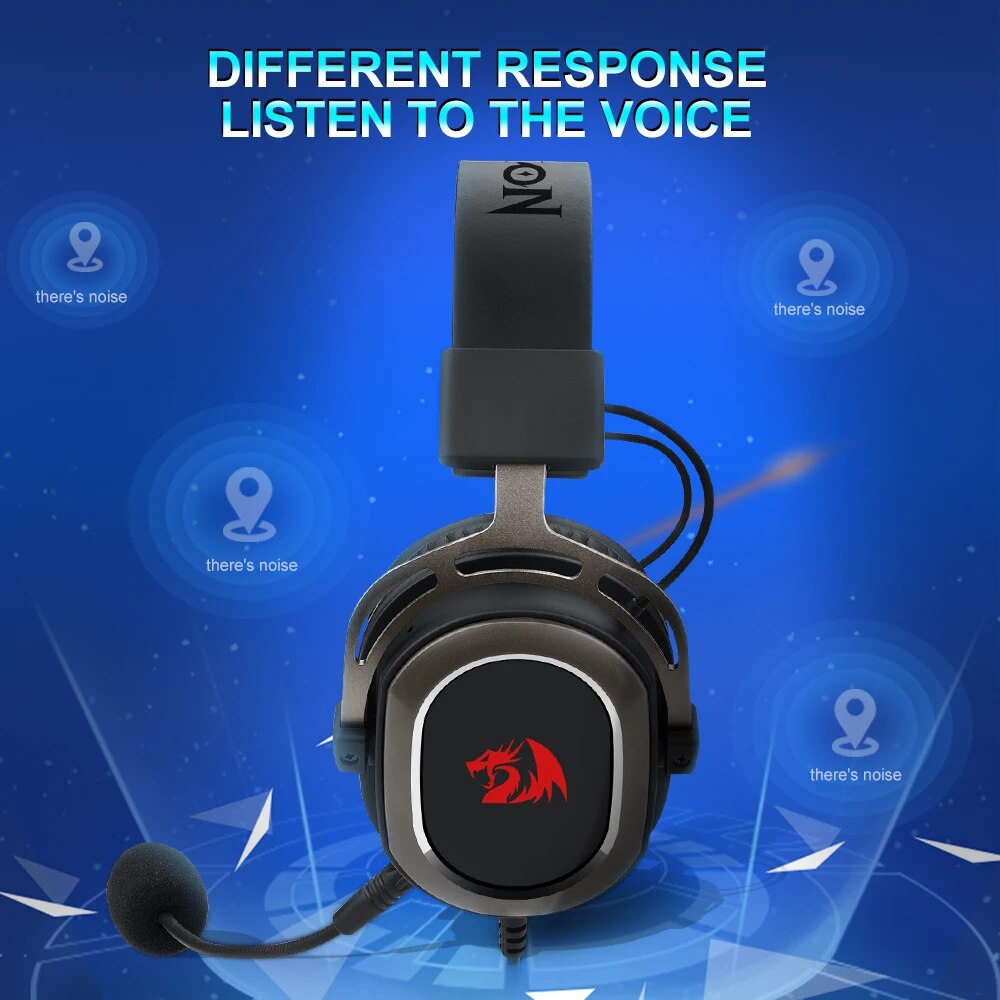 REDRAGON H710 Pro Helios gaming Headphone Microphone Noise cancelling,7.1 USB Surround Computer headset Earphones EQ Controller. 