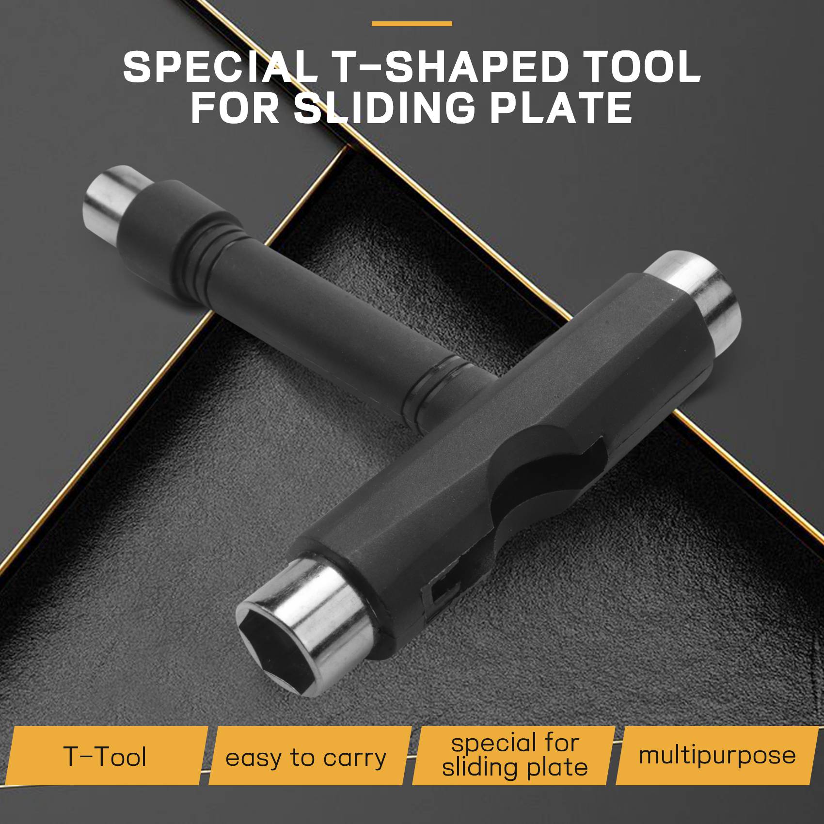 Skateboard Repair Tools Kit Multifunctional Skateboards Wrench T-Shape Roller Skate Wrench. 