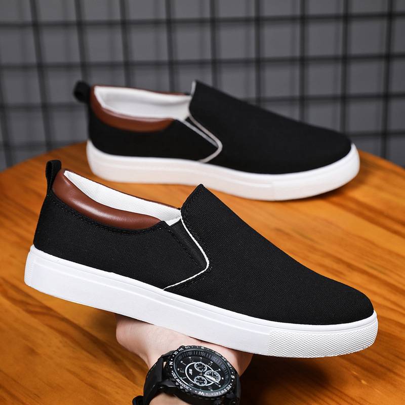 Premium Quality Korean Canvas Casual Loafers - Breathable Slip On For Men. 
