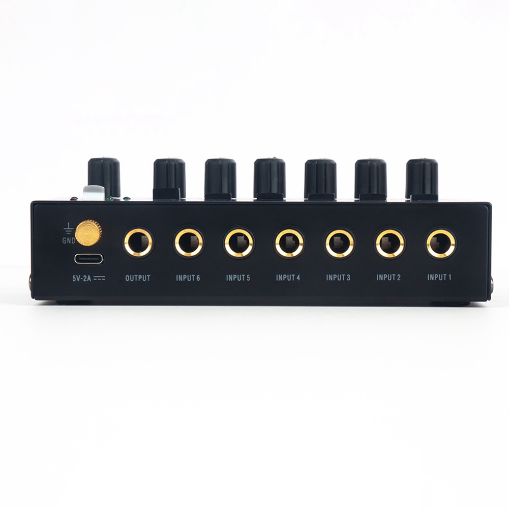 1 Set MIX600 Sound Mixer Ultra Low Noise 6 Channel Line Mixer Mini Sound Mixer -Supply DC5V US Plug. 