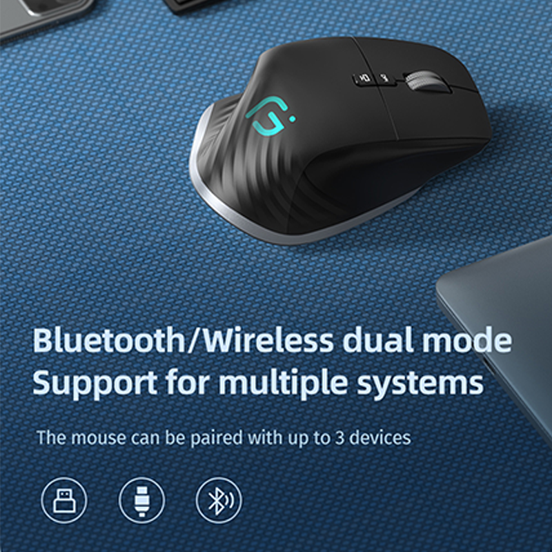 VICTSING M10 2.4G/Bluetooth Wireless Mouse Rechargeable Office business 2.4G Wireless Ergonomic Mouse 4000DPI For PC Laptop. 