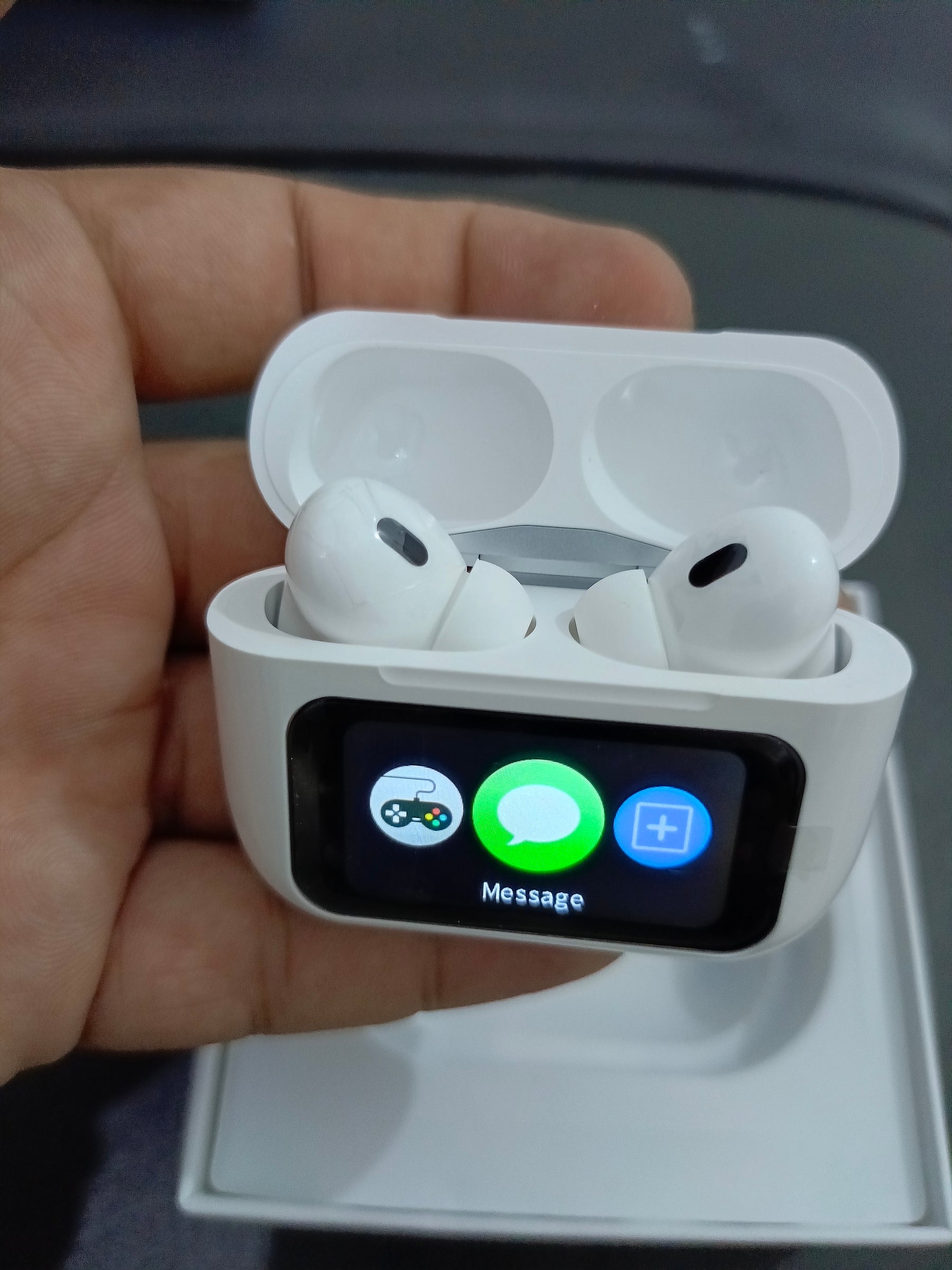 App Version A9 Pro Touch Screen Display Airpods with ANC ENC TWS Earbuds iOS and Android App Supported Airpods Fere Fit App. 