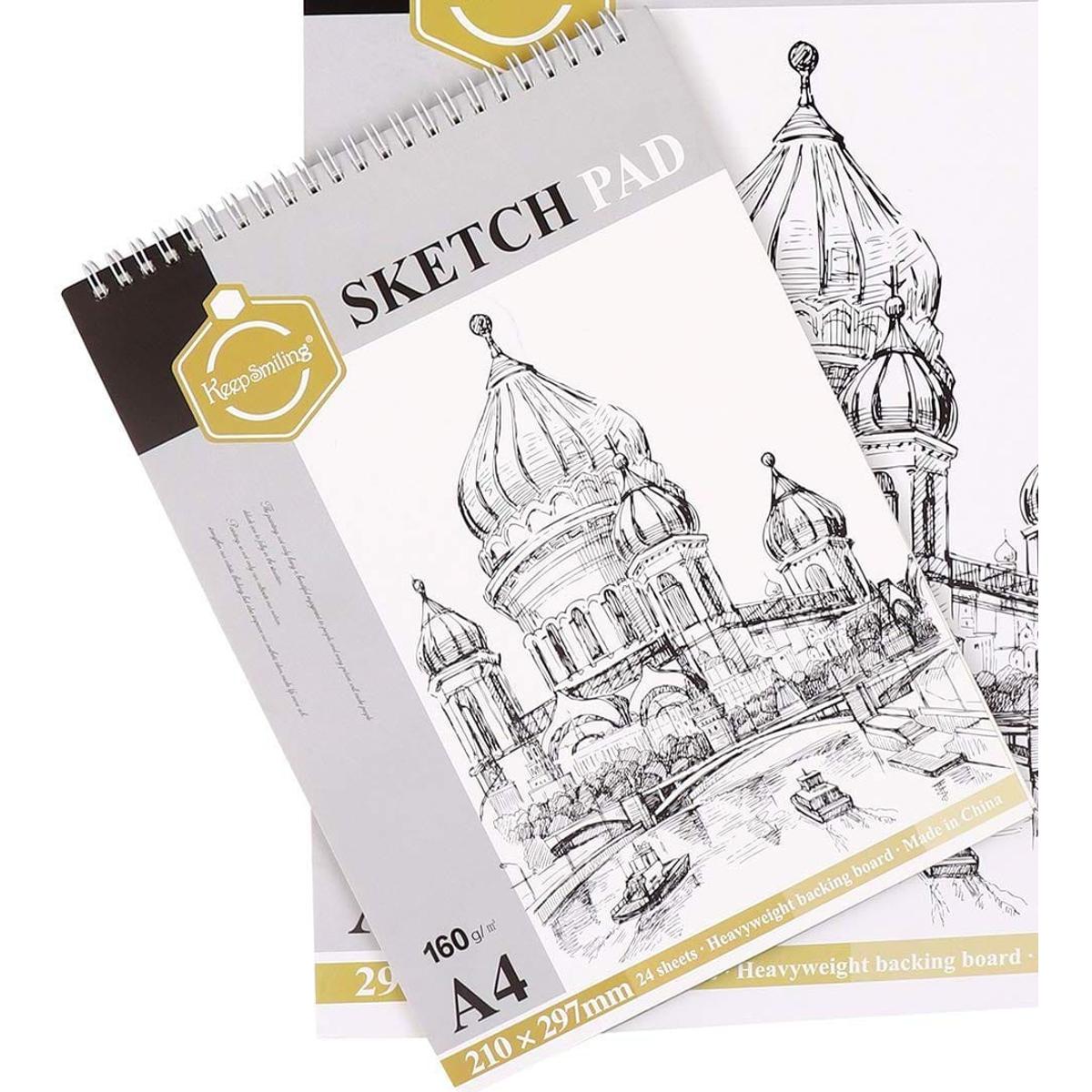 KeepSmiling A4 And A5 Size Available Sketch Pad-160 GSM Acid-24Sheets