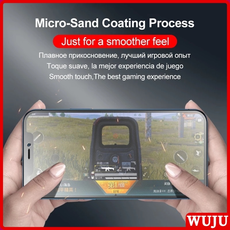 WUJU 999D Matte Anti-fingerprint Full Cover Tempered Glass For iPhone 11 12 13 Pro Max 12 13 mini XS Max X XR 7 8 6 6S Plus SE No Fingerprint Matte Tempered Glass Screen Protector Film. 