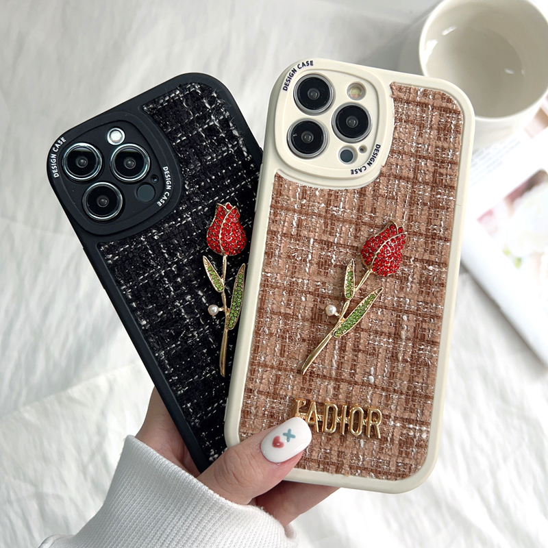 FELMYST Casing Case For Vivo Y01A Fashion Rose Flower Gemstone Ornament Brand JADIOR Gem Soft Silicone Fabric Phone Case Full Cover Camera Protection Cases Shockproof Back Cover Phone Casing Softcase For Girls. 