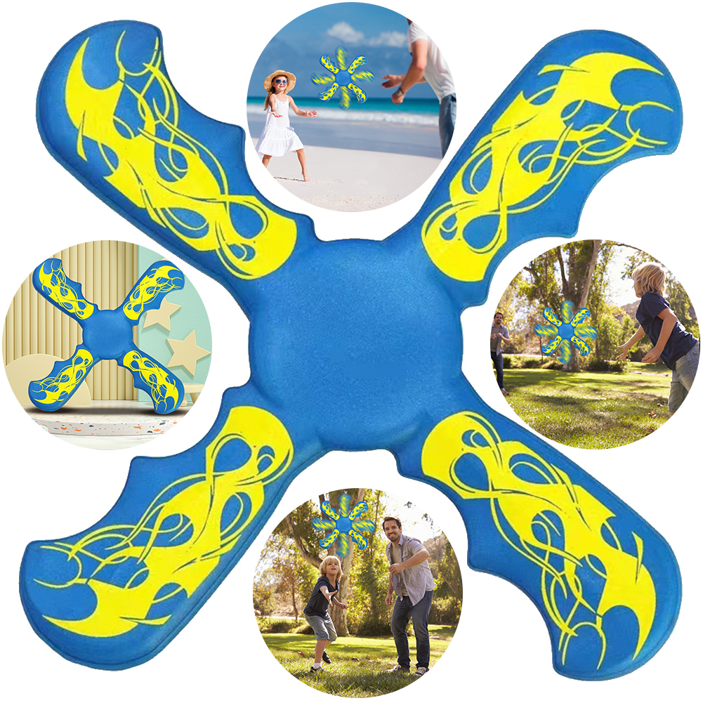 3 Bladed Boomerang Interactive Flying Discs Funny Three-bladed Boomerang Toy Decompression for Early Education. 