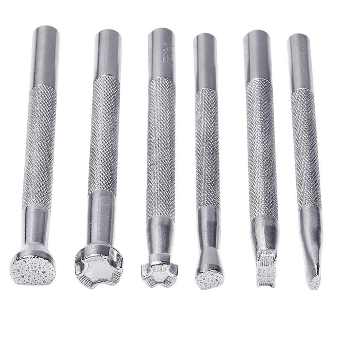 Practical product 6Pcs Leather Stamping Tools Leather Working Saddle Making Stamps Set Special Shape Stamp Punch Set Leather Craft Tools