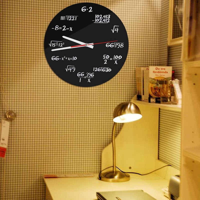 Math Wall Clock , Math Formulas Clock Quiz Clock in Black and White Unique Math Equation Clock for Home, Office. 