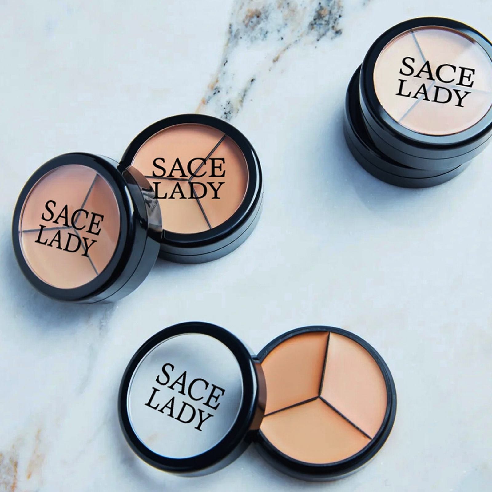 Tri Color Concealer Covers Spots Waterproof Foundation Makeup Foundation Concealer Full Cover Oil Control Face Base Makeup. 