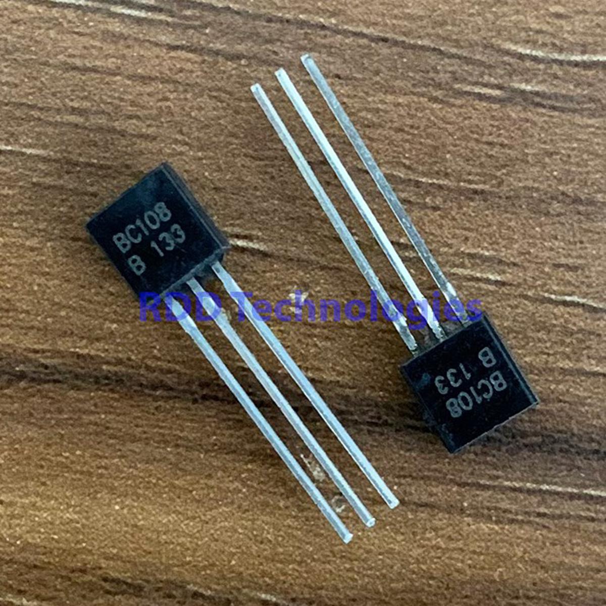3Pcs- Transistor BC108 C108 BC-108 BC 108 20V 200mA NPN General Purpose Transistors BC 108 NPN 3 Pin TO-92 Package Bipolar Low Power Transistor Electrical Circuitry & Parts