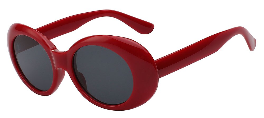 【happy one】Red w blackXIU Vintage Rock Kurt Cobain Sunglasses Women Men Eyewear UV400 Sun Glasses For Women Shades Oculos. 