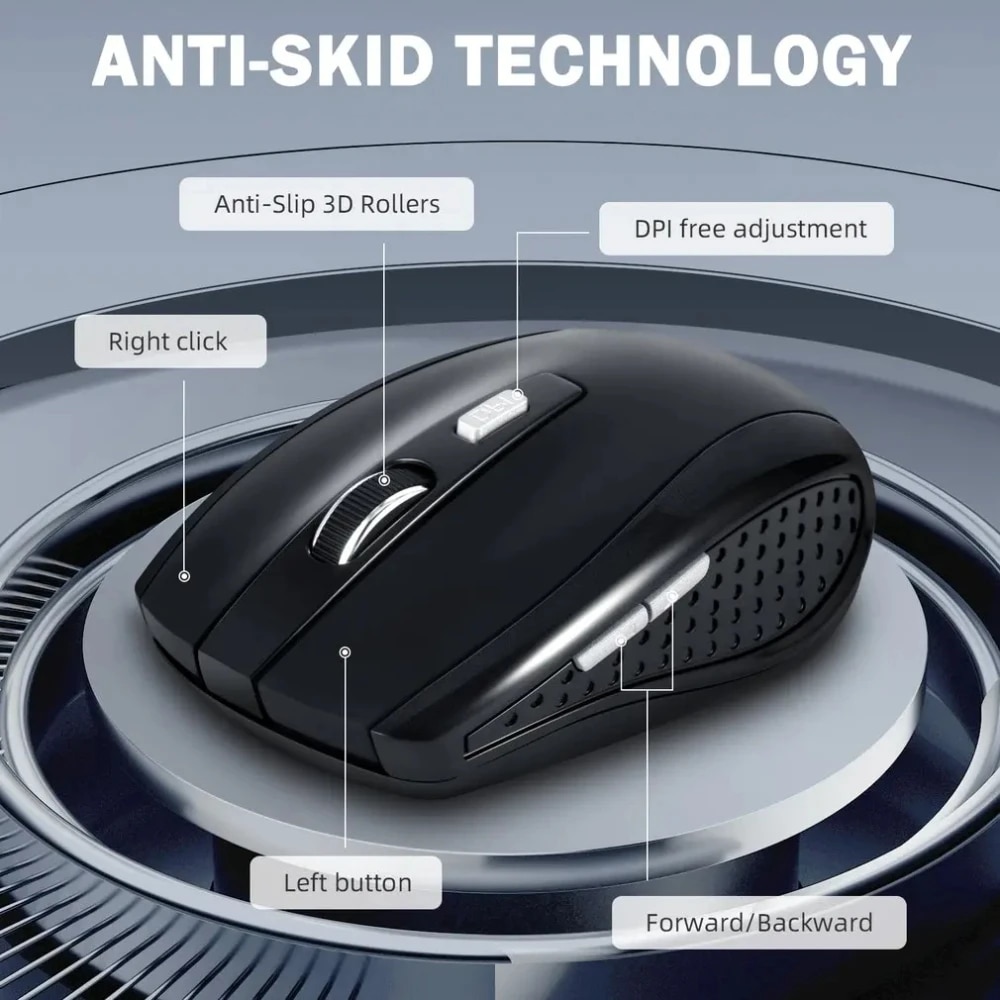Bluetooth Mouse Wireless 2.4GHz RatonWireless Adjustable DPI 6 Button Optical Mouse with USB Receiver Computer PC Accessories. 