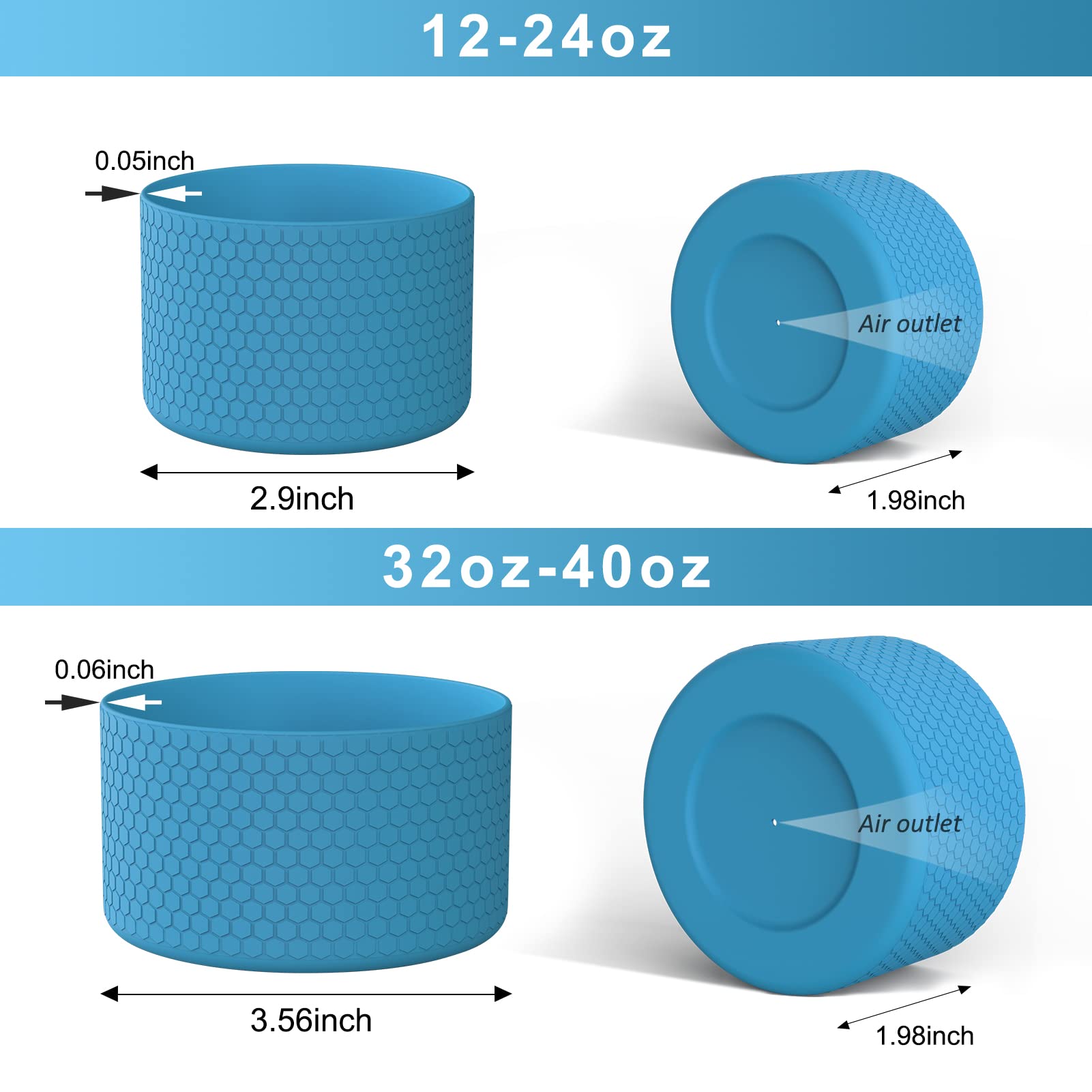 Aquaflask Silicone Boot 22oz / 32oz / 40oz Hexagon Texture Silicon Boot for Aquaflask, Hydro Flask Boot Anti-Slip Flex Aquaflask Boot 14oz-40oz Aqua Flask Silicone Boot Protect More Water Bottle Aquaflask Rubber Cover Aquaflask Accessories. 