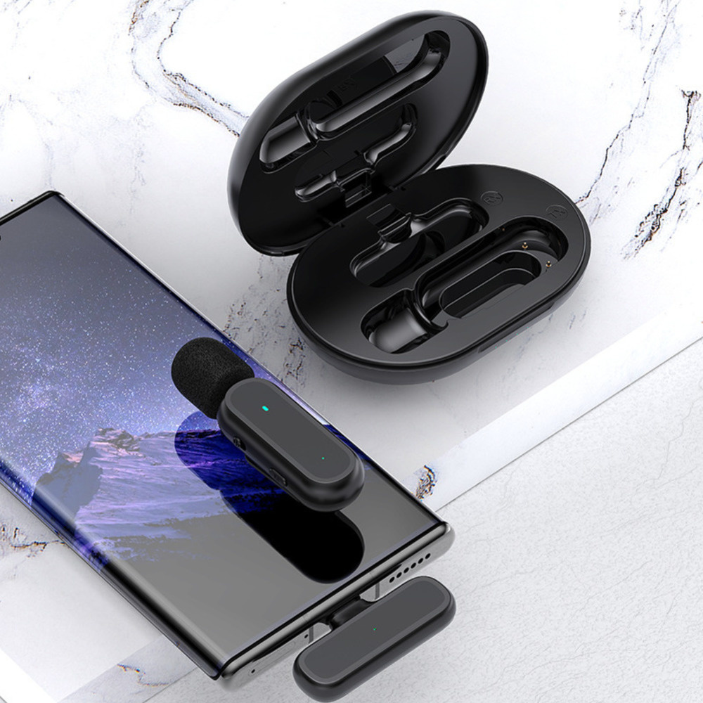 Xiaomi Mijia Wireless Lavalier Microphone with Charging Box Audio Video Noise Cancel Record Plug-and-Play Mic for IOS Android. 