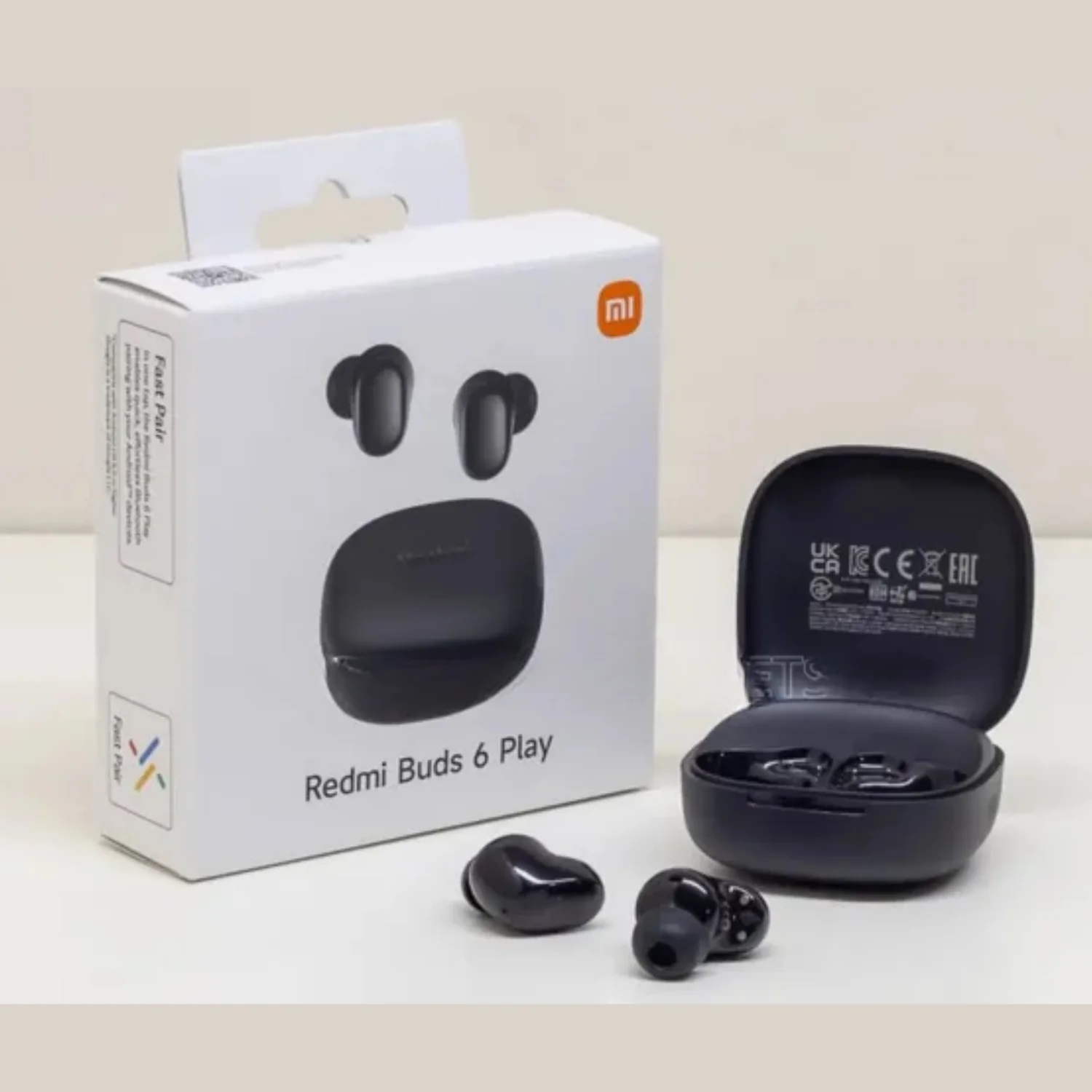 Xiaomi Redmi Buds 6 Play | 10mm Dynamic Driver | AI Noise Reduction | Up to 36-Hour Battery Life | Bluetooth® 5.4 | Touch Control - Global Version - (Black). 