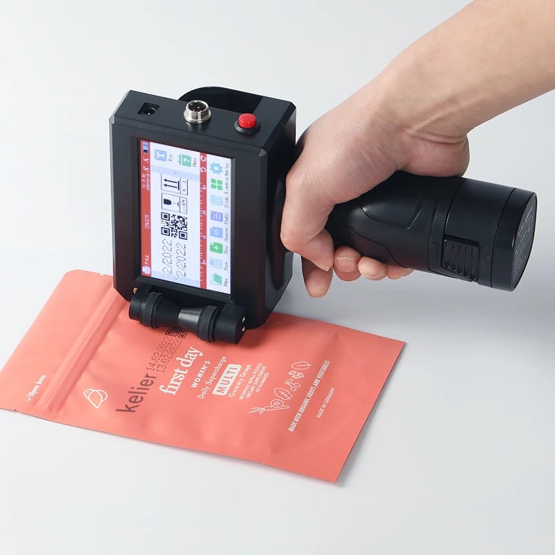 Handheld Inkjet Printer with 4.3 Inch Touch Screen Portable Inkjet Printer with Quick-Drying Ink Cartridge for printing Barcode/Label/Logo/QRCode/Date/Batch Number/Barcode. 