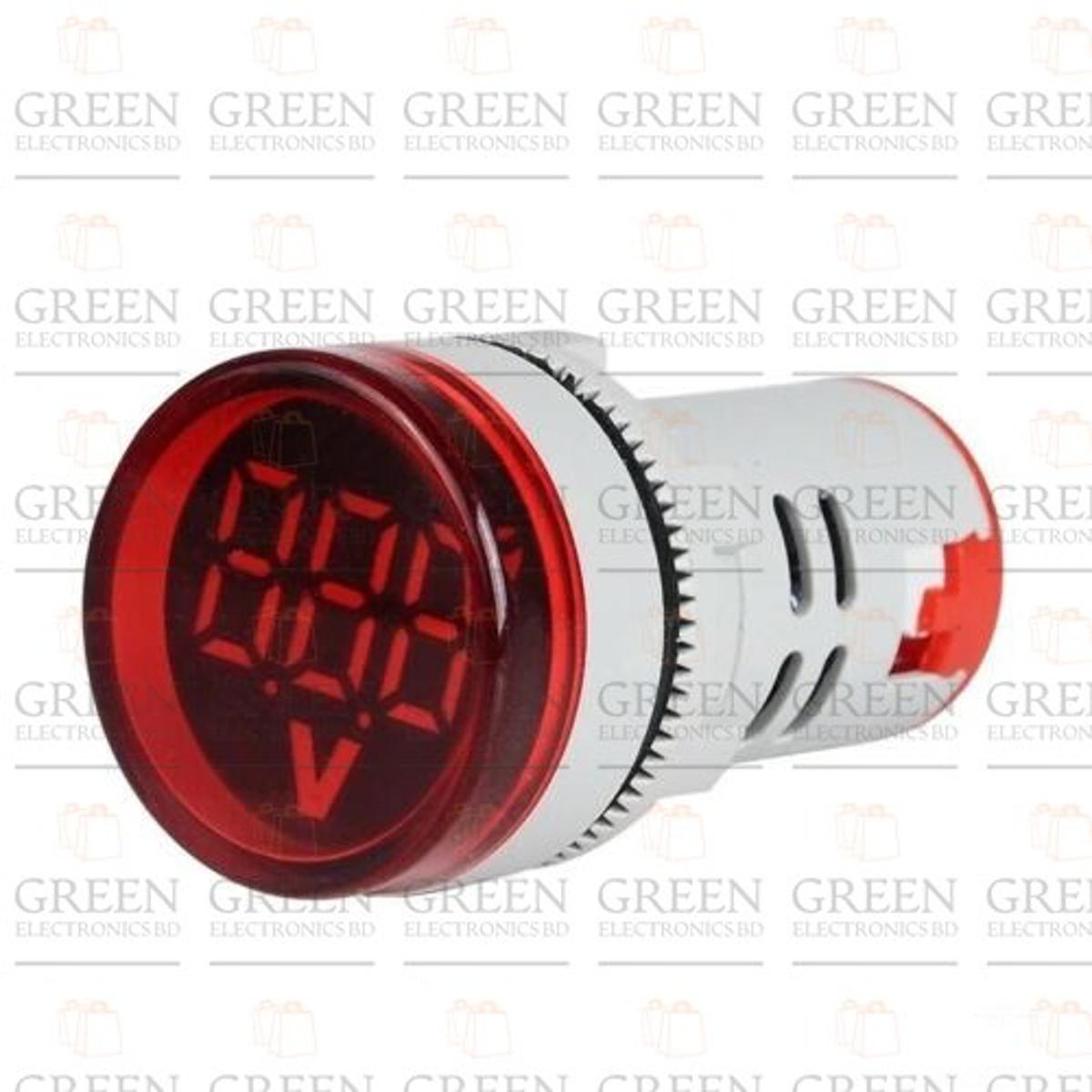 22mm AC 60-500V LED Panel Digital Voltage Meter Voltmeter Round Indicator Light