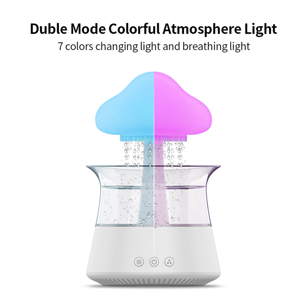 Mushroom Rain Essential Oil Diffusers Colorful Night Light Mini Aroma Diffuser Relieve Fatigues Home Decor for Bedroom Kids Room. 
