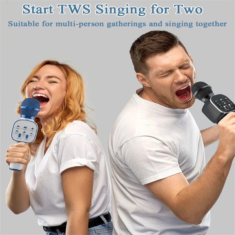 DS813 Wireless Bluetooth Karaoke Microphone Handheld Microphone Professional Speaker Music Player Gaming Mic For Home KTV. 