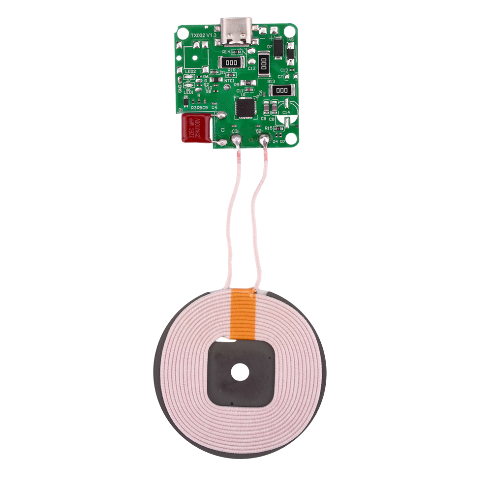 1Pcs 15W 9/12V High Power Type-C Wireless Charger Transmitter Module Circuit Board forQI Standard Fast Charging for Mobile Phone. 