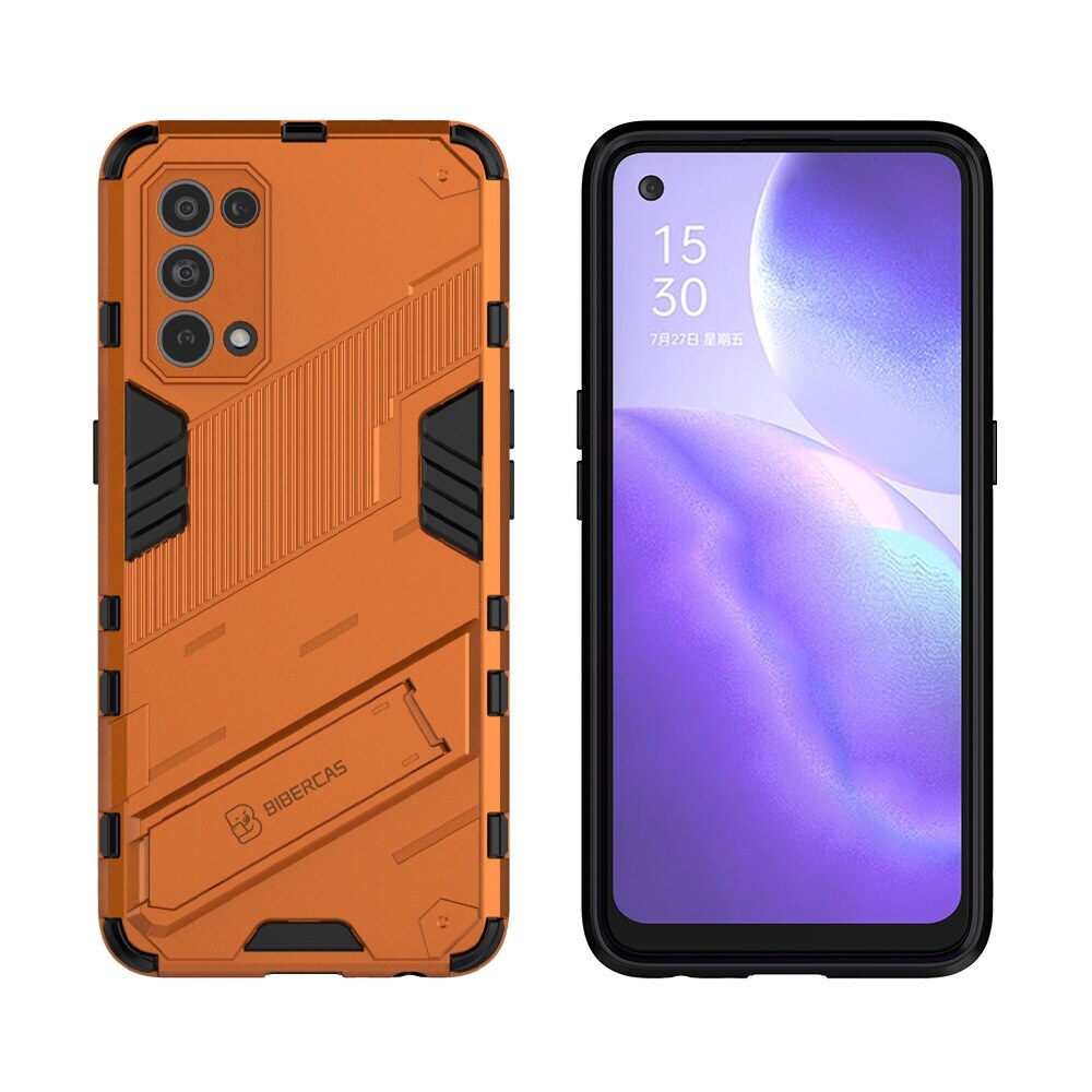 lthmy for OPPO Reno 5 Pro Plus 5G Cover Shockproof Hard Case Full Protection Back Cover Punk Casing with Kickstand