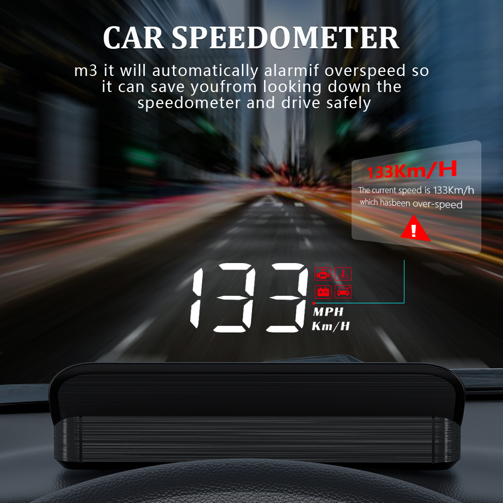 WiiYii M3 HUD Head-Up Display obd2 trip computer Speed Projector OBD2 auto On-Board Computer Fuel Mileage Alarm Car Accessories. 