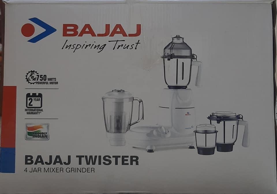 bajaj twister 4 jar 750 watts mixer grinder price