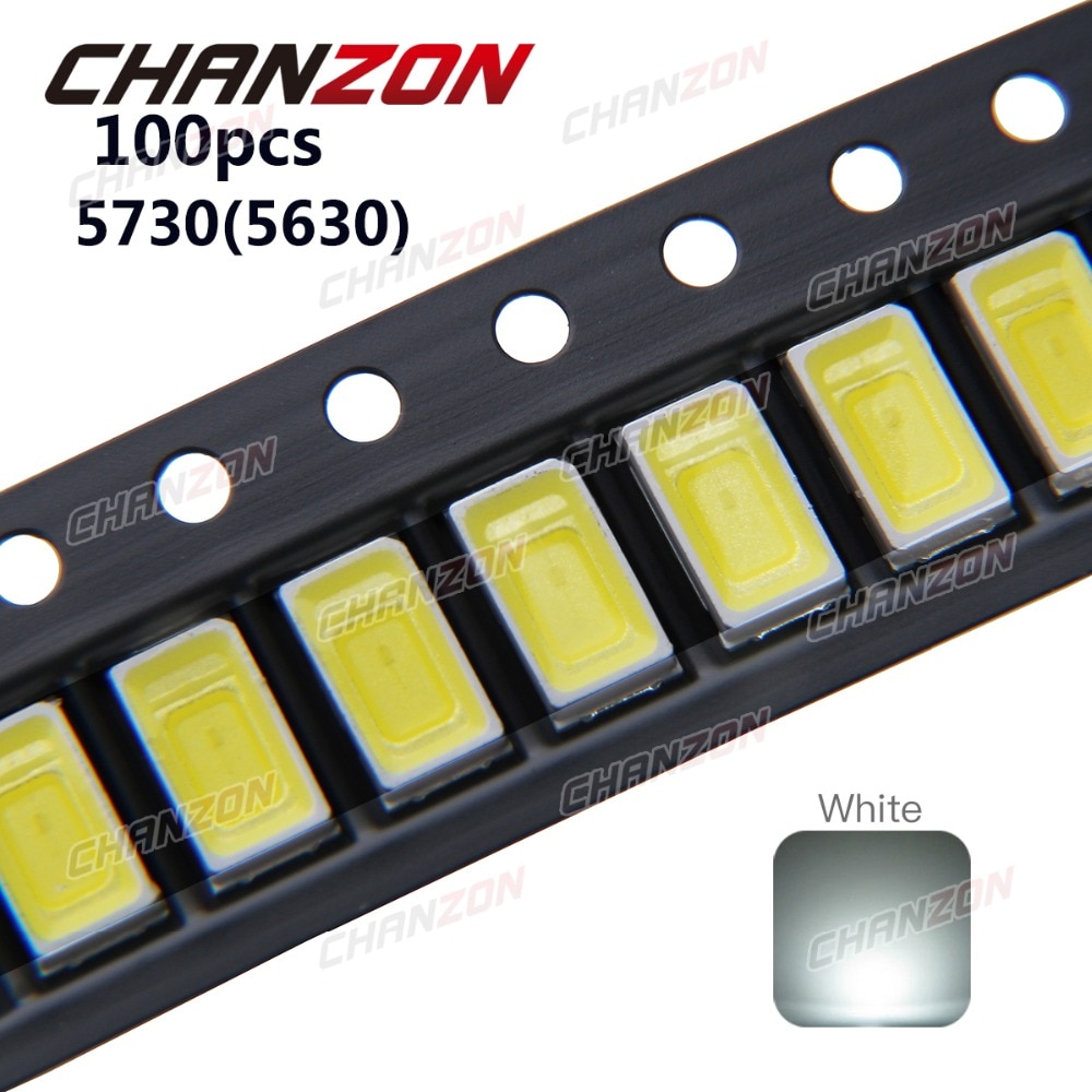 【Alizeker Mall】10PCs SMD 5730 Diode White SMD5730 0.5W LED 6000k 6500k Super Bright 5730SMD 150mA PCB SMT Emitting Diode. 