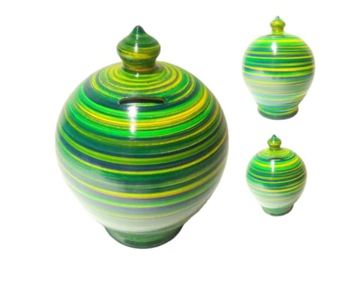 Clay bank only money save 12" Big size with rongdhonu painting Matir bank Big round clay money bank