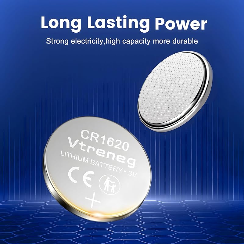 10 pack CR1620 battery, 1620 3V lithium coin button battery for key fob Airtag watch car remote battery. 