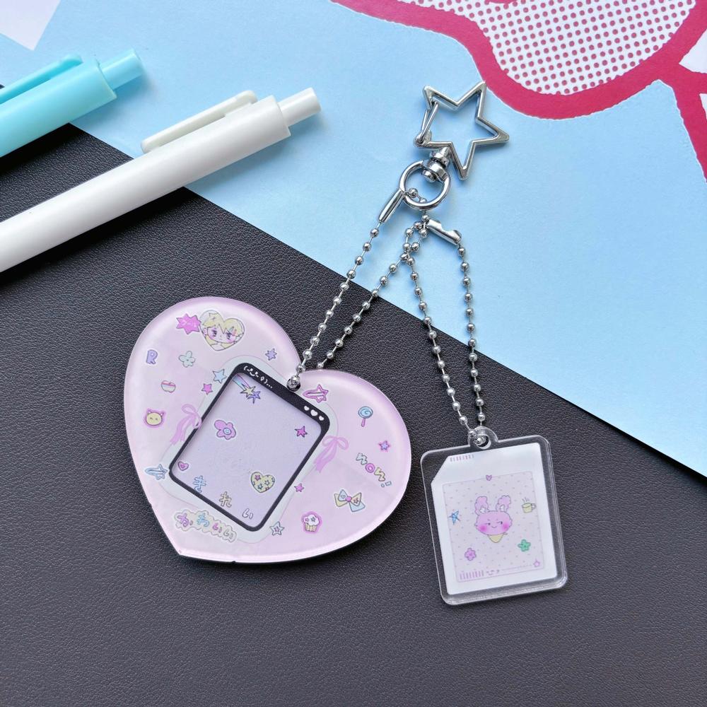 lightweight Photo keychain stylish transparent diy accessory Keychain holder diy compact-size Key chain charm for gifts kpop. 
