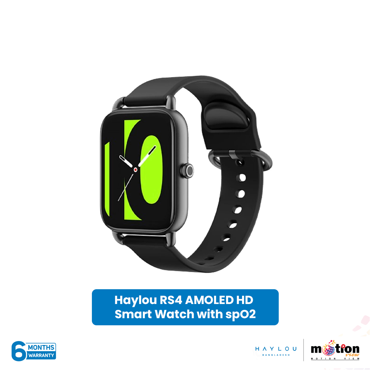 Haylou RS4 AMOLED HD Smart Watch with spO2 - Black