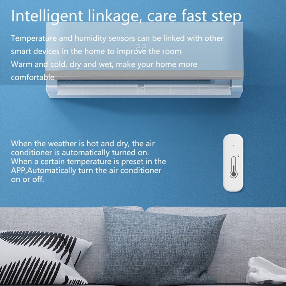 WiFi Temperature Humidity Sensor Tuya APP Smart Control Mobile Phone Reminder Sharing Device Smart Temperature and Humidity Monitor for Home Greenhouse. 