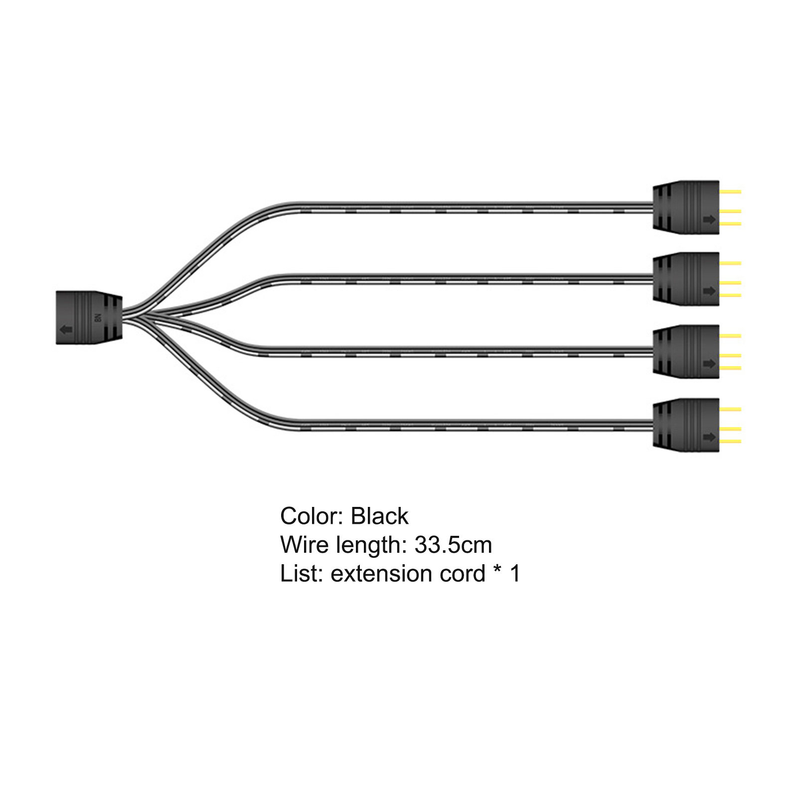 ARGB Splitter Cable Wide Application 1 to 4 Mainboard ARGB Hub. 