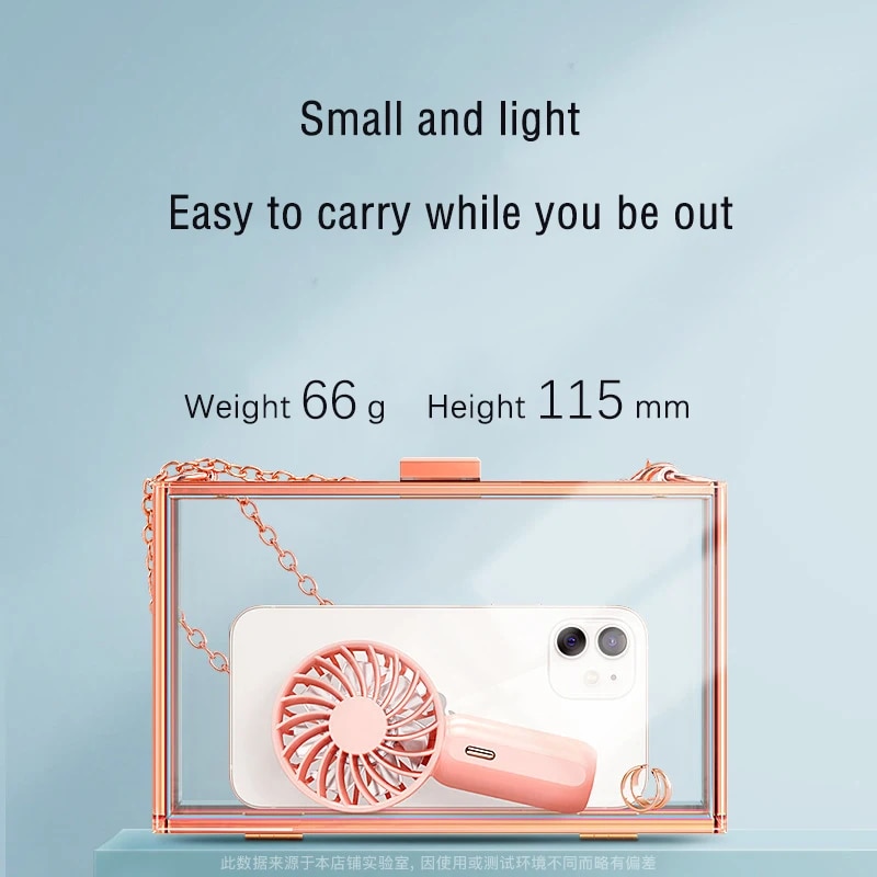 Mini Fan Usb Rechargeable Pocket Fan Small Size Handheld Portable Fans For Child And Lady Three-Speed Brushless Turbo Air Cooler. 