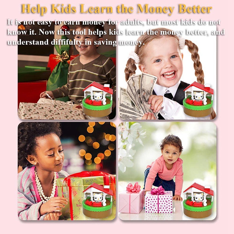Piggy Bank for Kids, Electronic Cat House Coin Bank Cat & Mouse Money Bank Automatically Stealing Money Box Saving Box. 