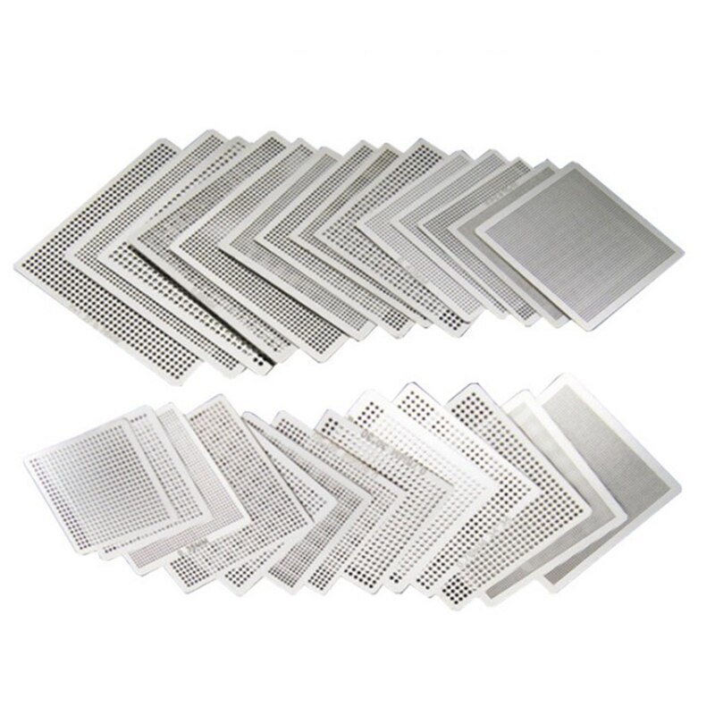 【VisioN Shop】HOT 36Pcs Commonly Used Laptop Repair Steel Mesh,BGA Reballing Tin Net,Graphics Card Stencils,BGA Reballing Stencil CPU Chip. 