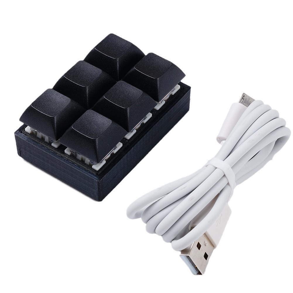 6 Keys Keyboard USB Custom Programmable Macro Keypad One-key Shortcut Keys Mini Mechanical Keyboard Blue Switch. 
