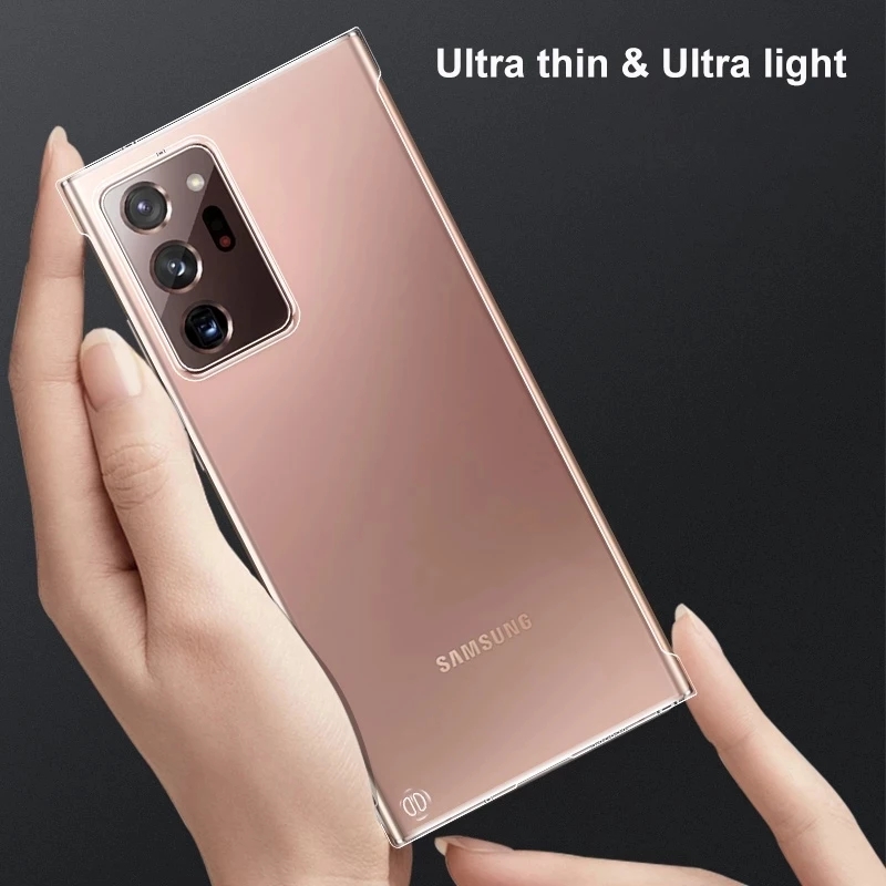 Transparent PC Hard Phone Case For Samsung Galaxy S22 S20 S21 S23 FE S24 ULTRA S10 S9 Note 20 10 Plus 9 Borderless Cover. 