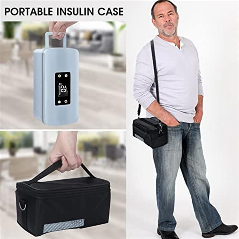 Insulin Cooler Case Insulin Cooler Box Medicine Cooler with Durable Battery, Adjustable Temperature Suitable for Long Flight US Plug. 