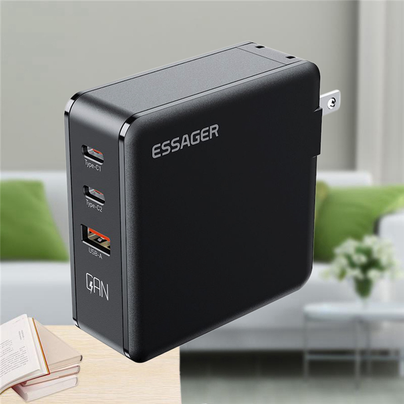Essager 140W GaN USB Type C Desktop Charger Quick Chagers Multi-Port Charger for Samsung IPhone Laptop Chagers US Plug. 