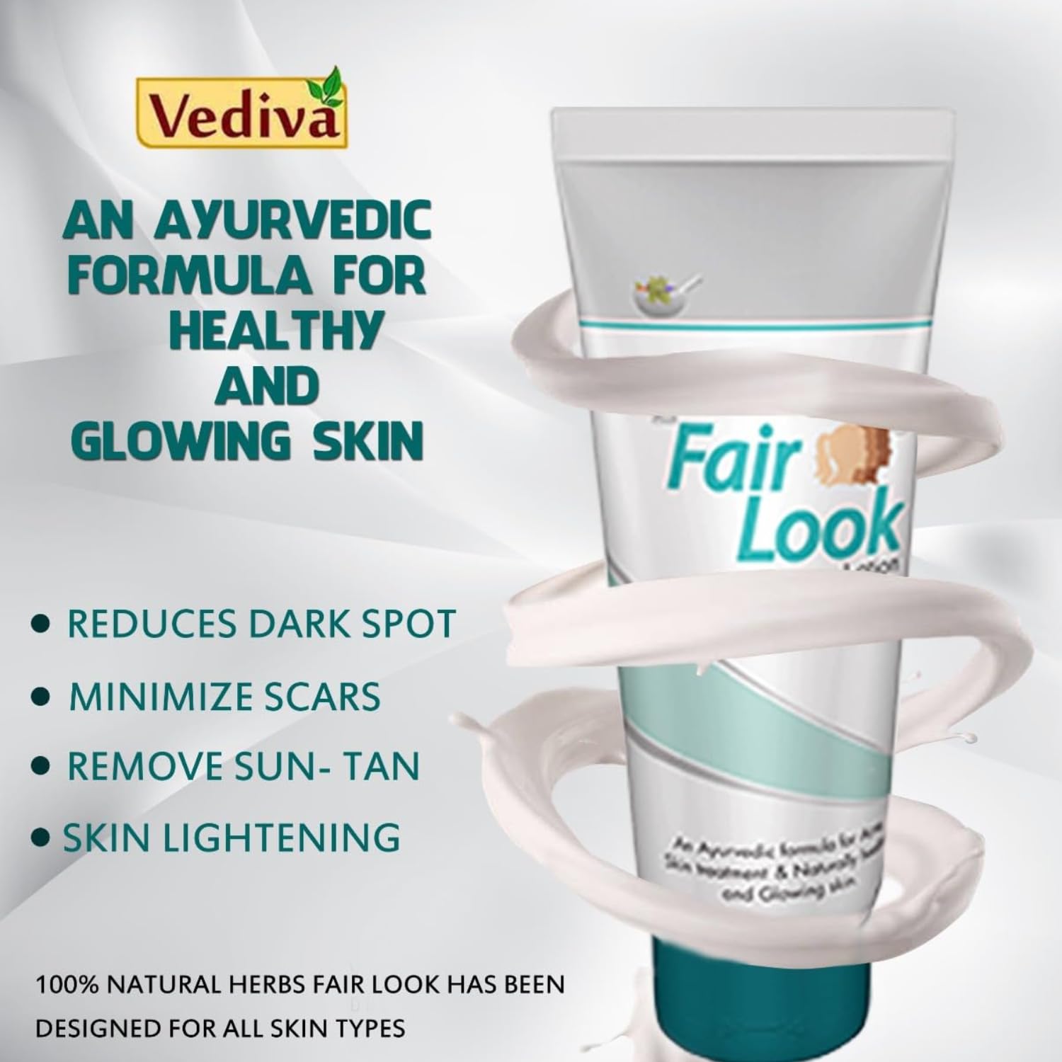 Fair Look Brightening Instant Glow Cream Lightweight and Non-Greasy | Reduces Dark Spots and Protects Ageing | Nourished and Moisturized Skin Cream All Skin Types | Pack of 2, 100g. 