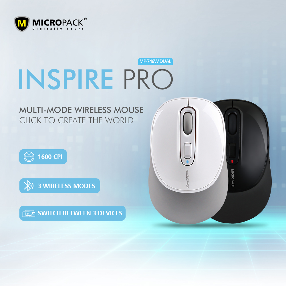 MicroPack MP-746W  Dual Modes Wireless & Bluetooth Mouse. 