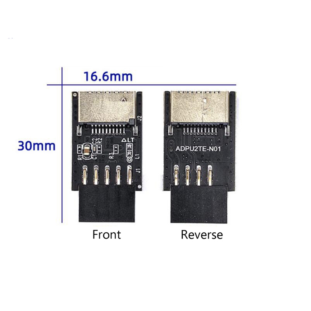 Motherboard USB2.0 9Pin to TYPE-C A-KEY Front Connector Converter USB3.2 TYPE-E Interface Header Adapter Extender Card. 