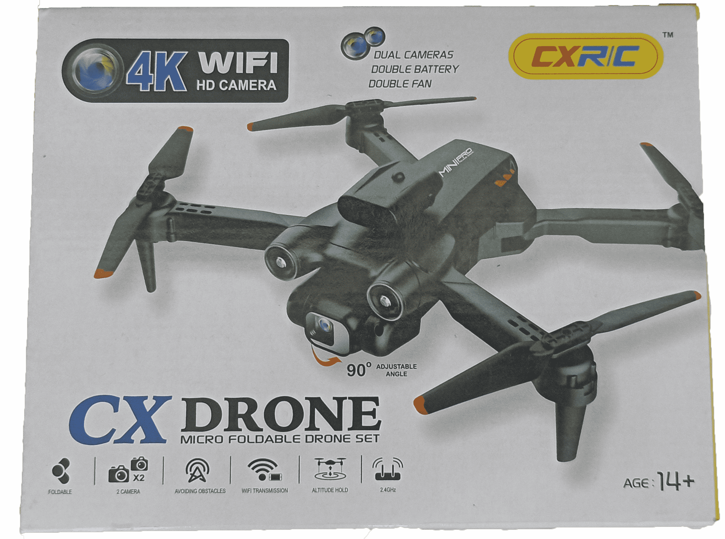 Drone CX Drone SKY -06 Ful Hd Dual camera Drone V.2 2023 With Bag, WiFi FPV Drone with 4K HD Front Camera and 480P Bottom Camera, Foldable RC Qudcopter with Headless Mode, Altitude Hold, Storage Bag, drone camera, camera drone, mini drone camera, drone ca