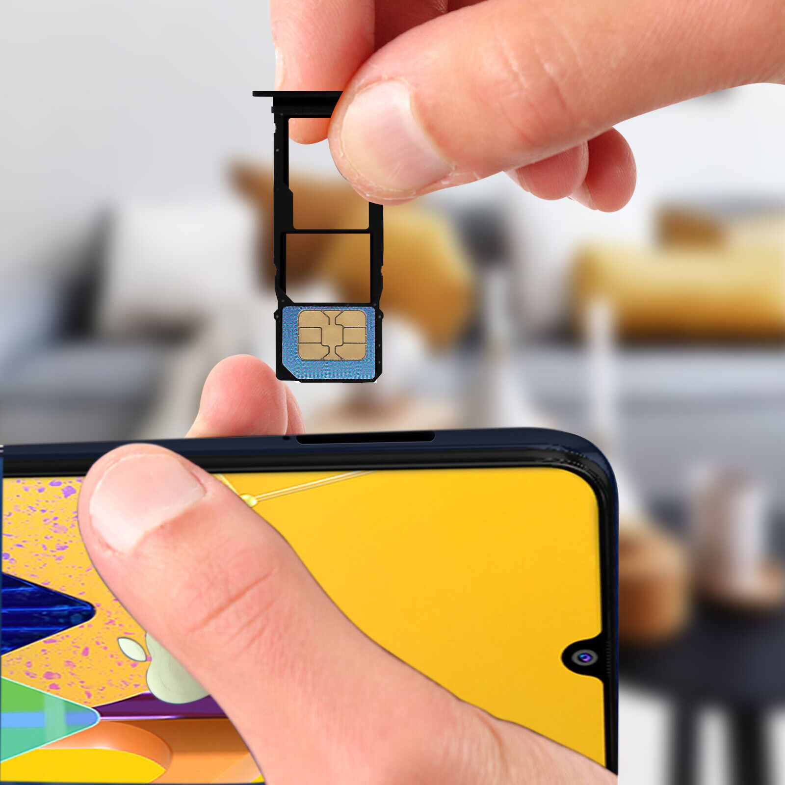 Sim Tray for Samsung Galaxy M30s  (Free High Quality Sim Ejector Pin). 