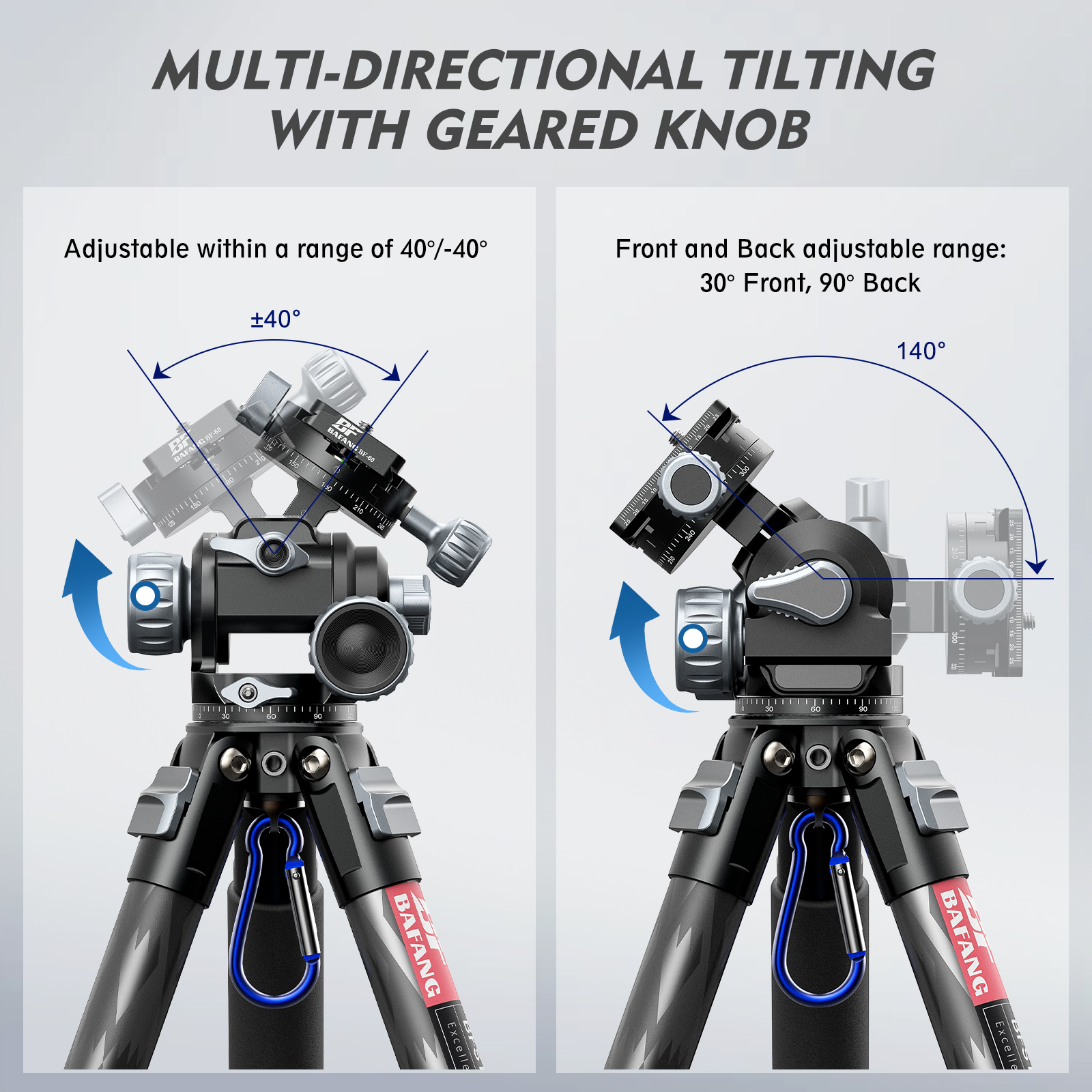 BAFANG Profesyonel Tripod Dişli Kafası Hızlı Bırakma Plakası ile 360 Derece Ağır Hizmet Kafası DSLR kamera tripodu Monopod Yük 10 kg. 
